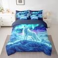 thumbnail image 2 of jejeloiu Safari Animal Wolf 7-Piece Twin Bedding Sets,Galaxy Starry Sky Bedding Comforter Set For Boys Kids Reversible, 2 of 8