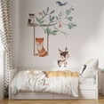 thumbnail image 2 of Majestic Art Design of Woodland Animals for Kids Vinyl Wall Decal - Bird, Deer, Owl on a Tree Branch and a Fox on a Swing with Cute Drawings for Kid's Bedroom Wall Decoration - 20" x 26", 2 of 5