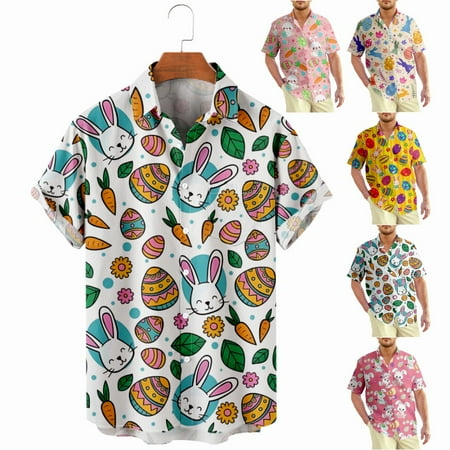 

Easter Graphic Hawaii Shirts Printed Breathable Clothing Apparel for Men Women