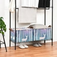 thumbnail image 3 of Yayeee Foldable Storage Basket for Shelves with Handles Waterproof Cloth Bins, Purple Night Deer, 3 of 7