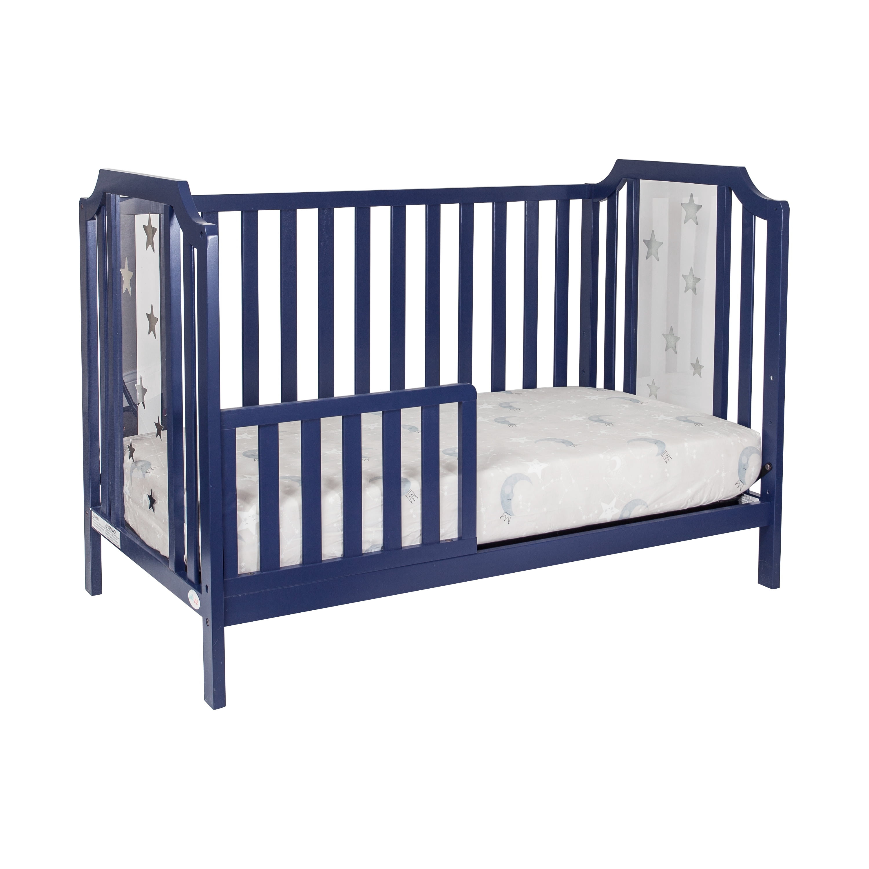 Suite Bebe  Celeste Acrylic 3-in-1 Convertible Island Crib, Navy Blue