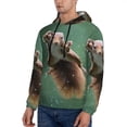 thumbnail image 3 of Honeii Squirrel Pattern Mens Hoodies Men's Loose Sleeve Sweatshirt,Pullover Hooded Sweatshirt for Men,Essentials Hoodie-X-Large, 3 of 7