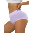 thumbnail image 4 of NOMADIC NOOK Women's Cotton Underwear High-Rise Lace Trim Tummy Control Full Coverage Brief 5 Packs, 4 of 4