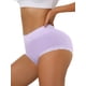 thumbnail image 4 of INSPIRAR CHIC Ropa interior de algodón para mujeres, bragas de talle alto con encaje, control de abdomen y cobertura total, XL, púrpura, 4 of 4