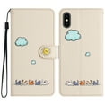 thumbnail image 4 of JTCASES for iPhone X/XS Wallet Case, Lovely Cat Pattern PU Leather Shockproof TPU with Card Slots Cash Pocket Magnetic Closure Removeable Wrisr Strap Stand for iPhone X/XS, Beige, 4 of 8