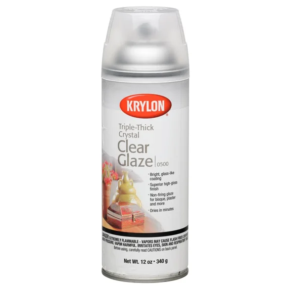 Krylon Triple Thick Clear Glaze Aerosol Spray 12 Ounce High Gloss Finish