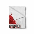 thumbnail image 2 of Jiu Jitsu Soft Flannel Fleece Throw Blanket, Japanese Martial Arts Typography on Color Splash Background, Cozy Plush for Indoor and Outdoor Use, 50" x 60", Charcoal Grey Vermilion, by Ambesonne, 2 of 6