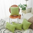 thumbnail image 2 of Throw Pillow Covers 18x18 Set of 2 Super Soft Corduroy Striped Pillow Covers Summer Decor Cushion Covers for Couch Bedroom, 18 x 18 inch, Apple Green, 2 of 13