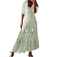 thumbnail image 2 of Puntoco Vestido De Manga Corta Con Cuello En V, Vestido Estampado De Manga Corta Con Cuello En V Para Mujer Verde M, 2 of 7