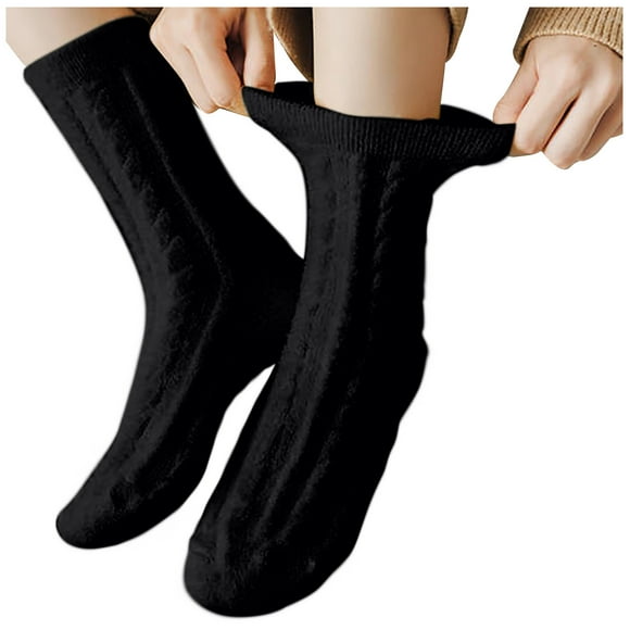 cfhntfmh Womens Fuzzy Slipper Socks Winter Soft Cozy Mid Tube Socks Warm Comfy Thermal Sleeping Socks