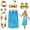 Blue, variant on 8 Pack Hula Skirt Kit for Women Men Hawaiian Luau Party Supplies Grass Skirt Kit