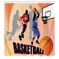 thumbnail image 3 of Ambesonne Sports Shower Curtain, Vintage Basketball Art, 69"Wx75"L, Orange Black, 3 of 5