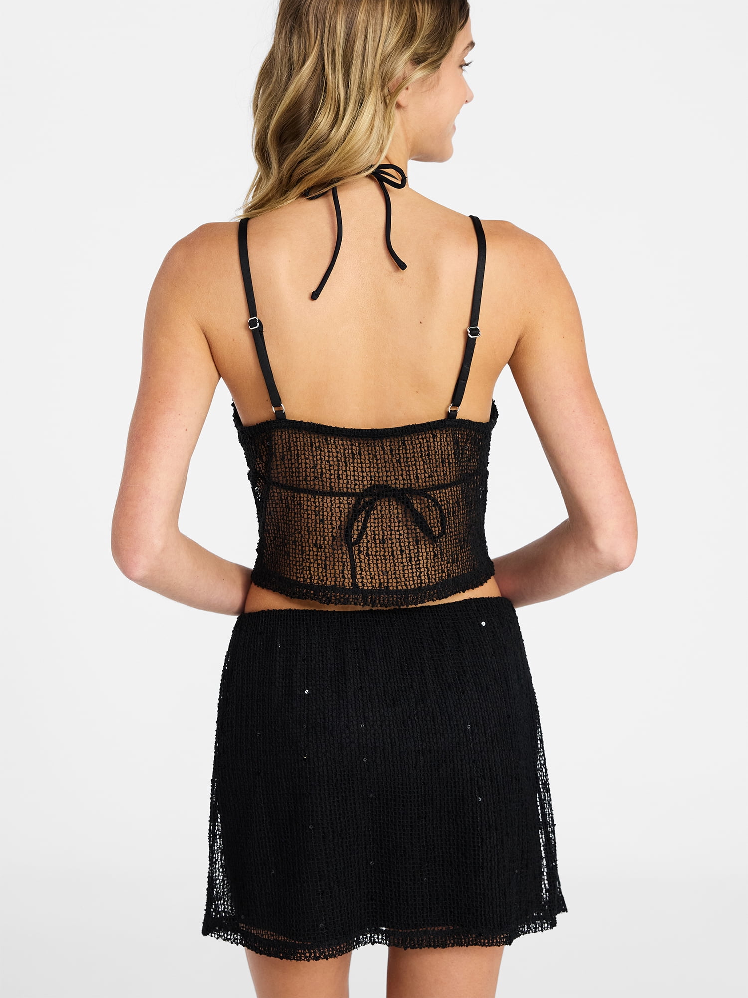 No Boundaries Sequin Top Coverup, Women's XXS-XXL
