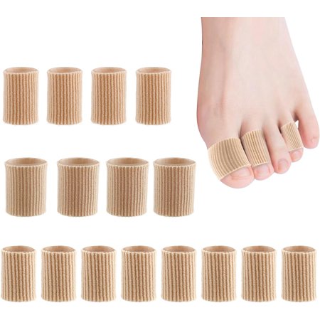 Toe Tubes Sleeves, Gel Toe Tubes, Toe Cushion Tube, Toe Spacers Soft Gel Corn Pad Ton Protectors Women Men for Cushions Corns, Blisters, Calluses, Toes and Fingers Toe separators - Mixed 16 Pieces