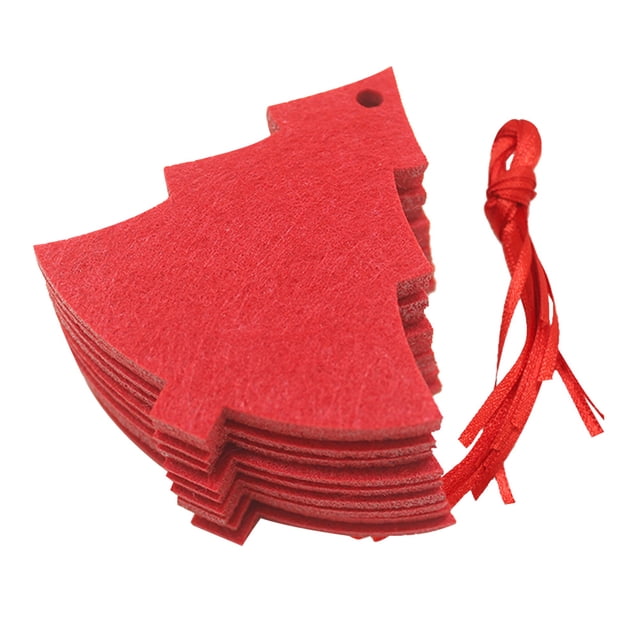 10Pcs DIY Felt Crafts Christmas Tree Pendants Festive Hanging Ornaments Party Decorations for Home Bar Shop (Tree)