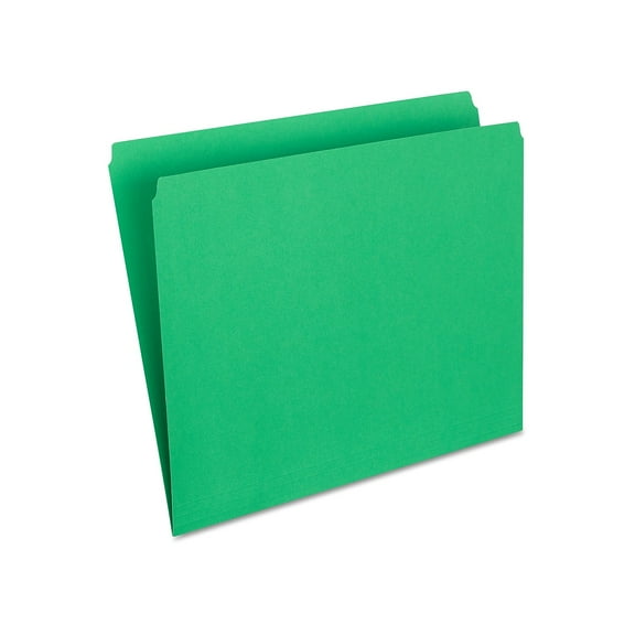 Staples Top-Tab File Folders Straight-Cut Tab Letter Size Green 100/BX TR509653