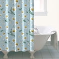 thumbnail image 4 of Light Blue Daisy Flower Pattern Shower Curtain 36"x72" ,Bathroom Decorative Shower Curtains Set with 12 Hooks,Modern Waterproof Washable Shower Curtain, 4 of 6