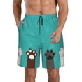 thumbnail image 2 of Uemuo Cute Cat Paw And Dog Pattern Men's Swim Trunks Hawaiian Beach Bathing Suit Swimsuits Beach Quick-Dry Shorts with Pockets-X-Large, 2 of 9