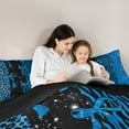 thumbnail image 5 of Feelyou Teens Princess Ribbon Bedding Comforter Set, Fashion Bowknot Bow-tie Blue Twin Comforter Sets, Leopard Cheetah Print Reversible Bedding Set, Breathable Home Decor, 2 Pieces, 5 of 8