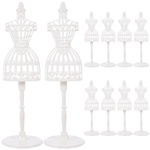 10pcs ropa de muñeca maniquí de vestido de muñeca forma de pantalla de vestidos de muñeca stands modelo de vestidos de muñeca