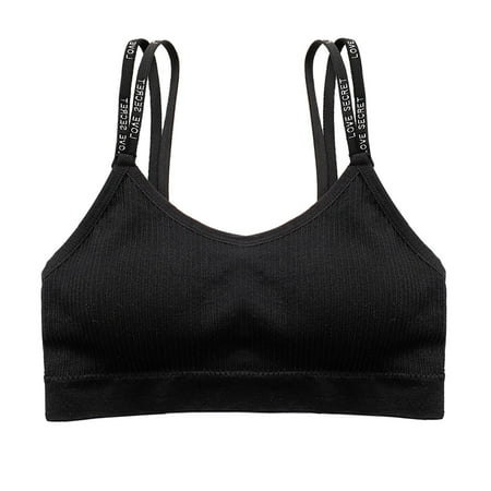 

YWDJ Seamless Bras for Women Women Bra Top Solid Vest Lace Seamless Breathable Push Up Top Underwear Black Free