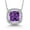 Amethyst, February, variant on 10K White Gold Purple Amethyst and White Lab Grown Diamond Pendant Necklace for Women | 0.81 Cttw | Gemstone February Birthstone | Cushion Checkerboard 6MM | With 18 inch Chain