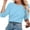 Blue Shirts, variant on CAIVO Women's Shirts Solid Color Fashion Long Sleeve Sweater Tops Summer Blouse O-Neck Cozy Back To School Dailywear
