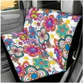 thumbnail image 3 of HUIACONG Car Seat Covers for Women Full Set Hippie Flower Car Accessories Seat Covers with Seat Belt Covers Armrest Cover Steering Wheel Cover Headrest Cover Coaster Keychain 14 Pcs Universal Fit, 3 of 8