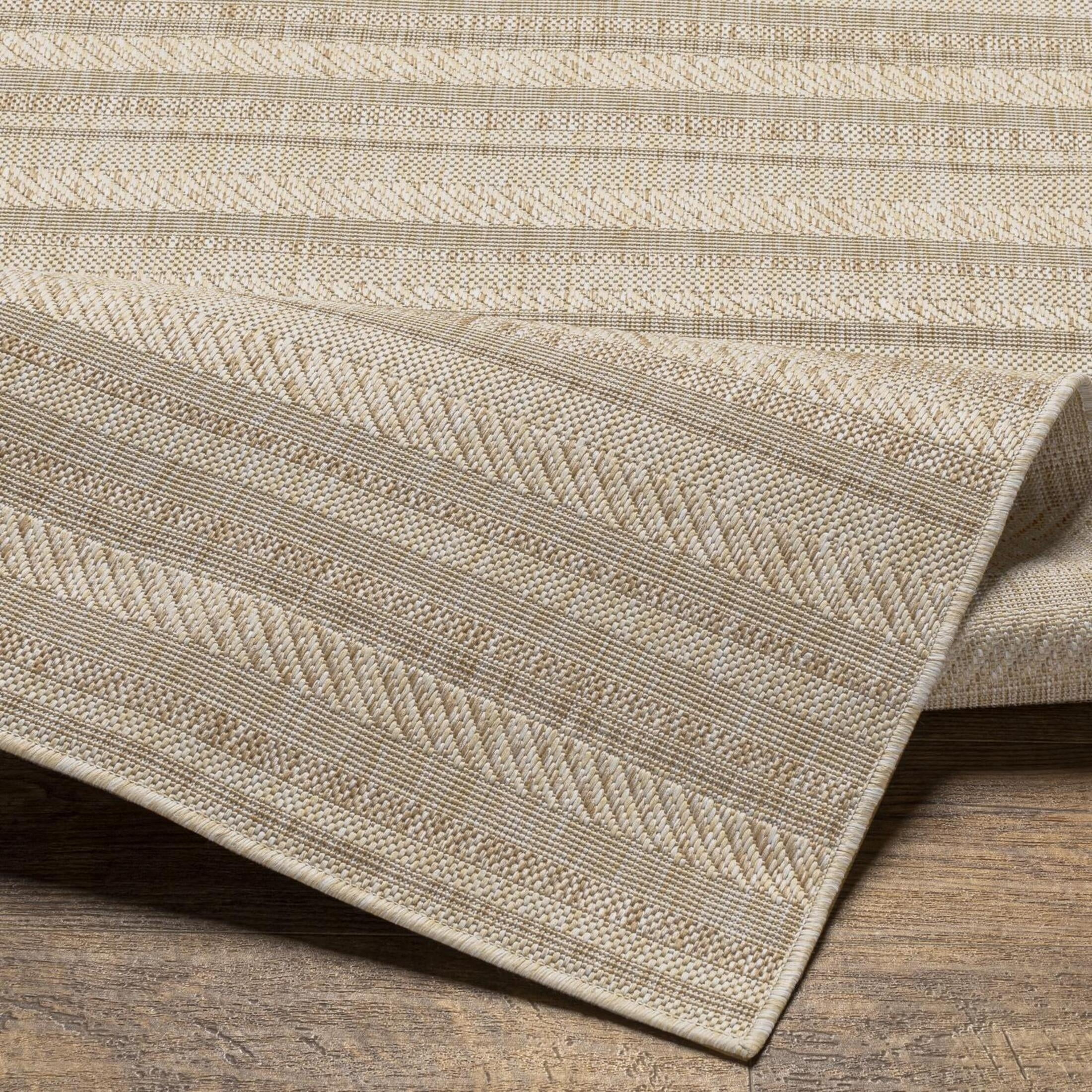 Livabliss Outdoor Rugs, 5ft Round Eagean Global Light Beige Round Area Rug for Patio, Porch, Deck, Backyard, Waterproof Indoor Outdoor Carpet (5'3" x 5'3")