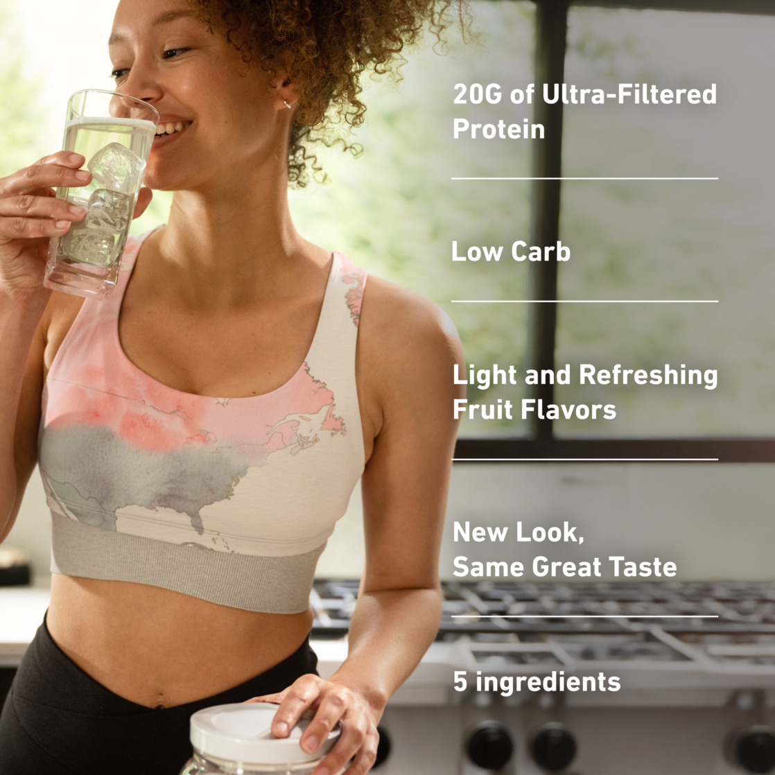 Isopure Clear Low Carb 100% Whey Protein Isolate Powder, Citrus Lemonade, 20g Protein, About 16 Servings