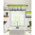 thumbnail image 3 of Green and Grey Kitchen Curtain Valance and Tiers Set Ombre Green Gray Rod Pocket Kitchen Tier Curtain Valance Set 3 Piece Gradient Gradual Modern Window Curtain Valance Tier Set for Bedroom 54x36 inch, 3 of 6