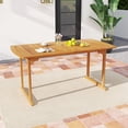 thumbnail image 2 of Gymax Outdoor Wooden Dining Table for 4-6 71'' Acacia Wood Table, 2 of 9