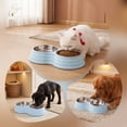 thumbnail image 2 of ICQOVD Stainless Steel Double Pet Bowl Set Food and Water Feeder with Non Slip Base Large Capacity Durable Feeding Bowl 9.84x5.31x1.77IN, 2 of 6