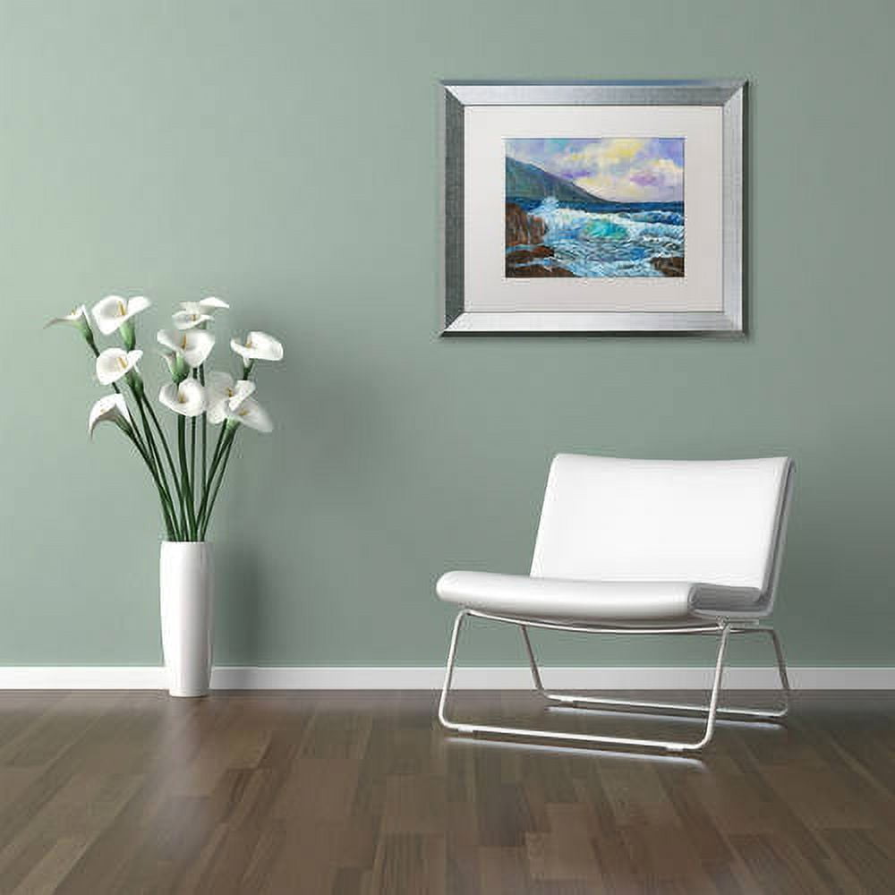 Trademark Fine Art "Maui's Enchanting Seas" Canvas Art by Manor Shadian, White Matte, Silver Frame