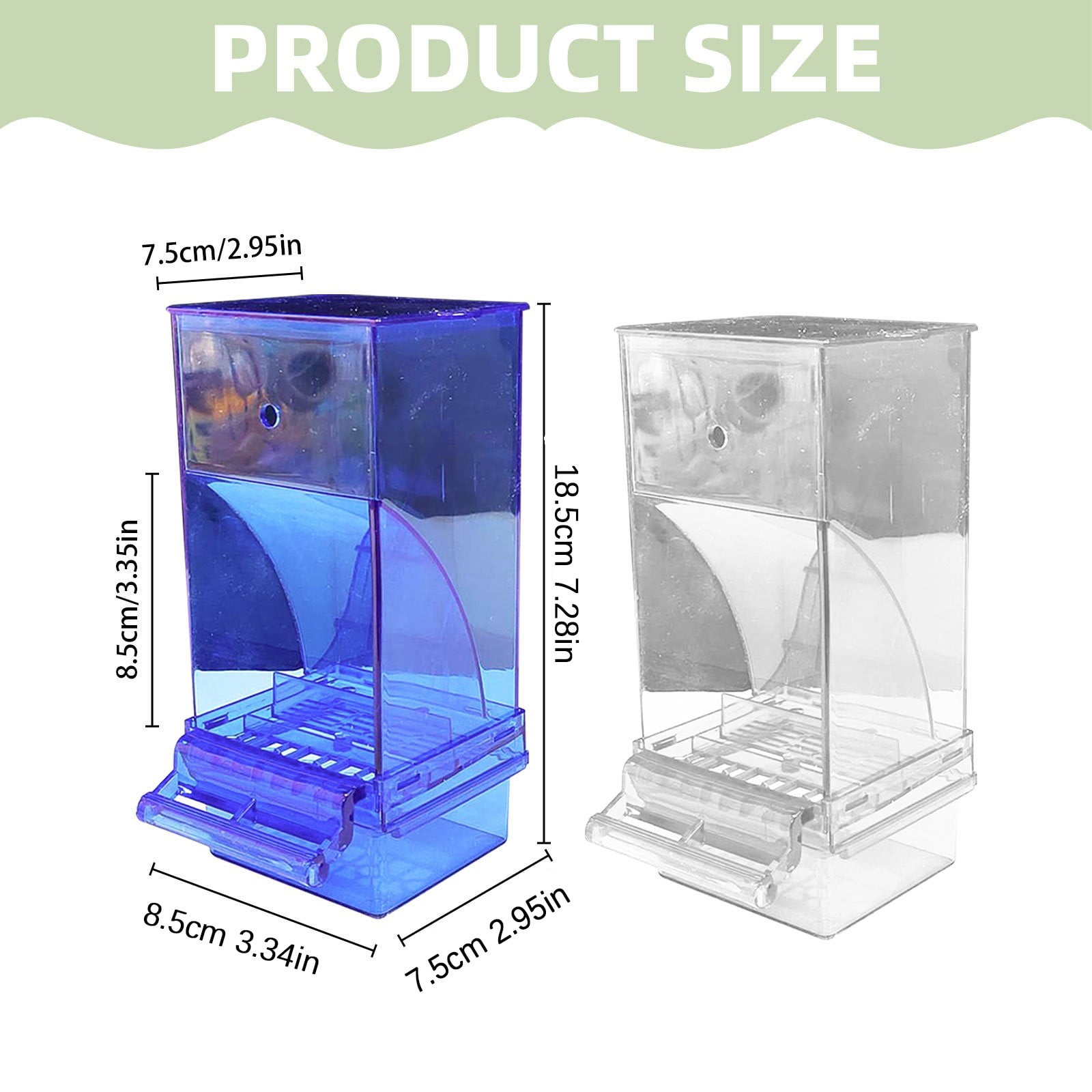 No Mess Bird Feeder Bird Cage Feeder Automatic Bird Feeder No Spill Bird Feeder Automatic Overflow Proof Transparent Bird Feeder Transparent Acrylic Anti-Spill Seed Dispenser 1Pcs