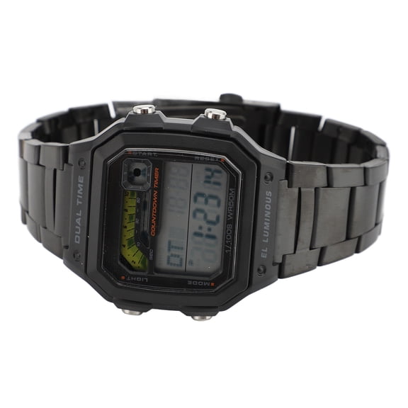 Digital Sports Watch,Stainless Steel Strap LED Backlight Digital Display Electronic Watch Luminous Men Outdoor Sports Watch for Women Men