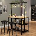 thumbnail image 3 of Kojooin Kitchen Island Storage Bakers Rack Multi-Functional Microwave Oven Stand Shelf with 3 Tier Storage, Metal Coffee Bar Table for Dining Living Room, 3 of 7