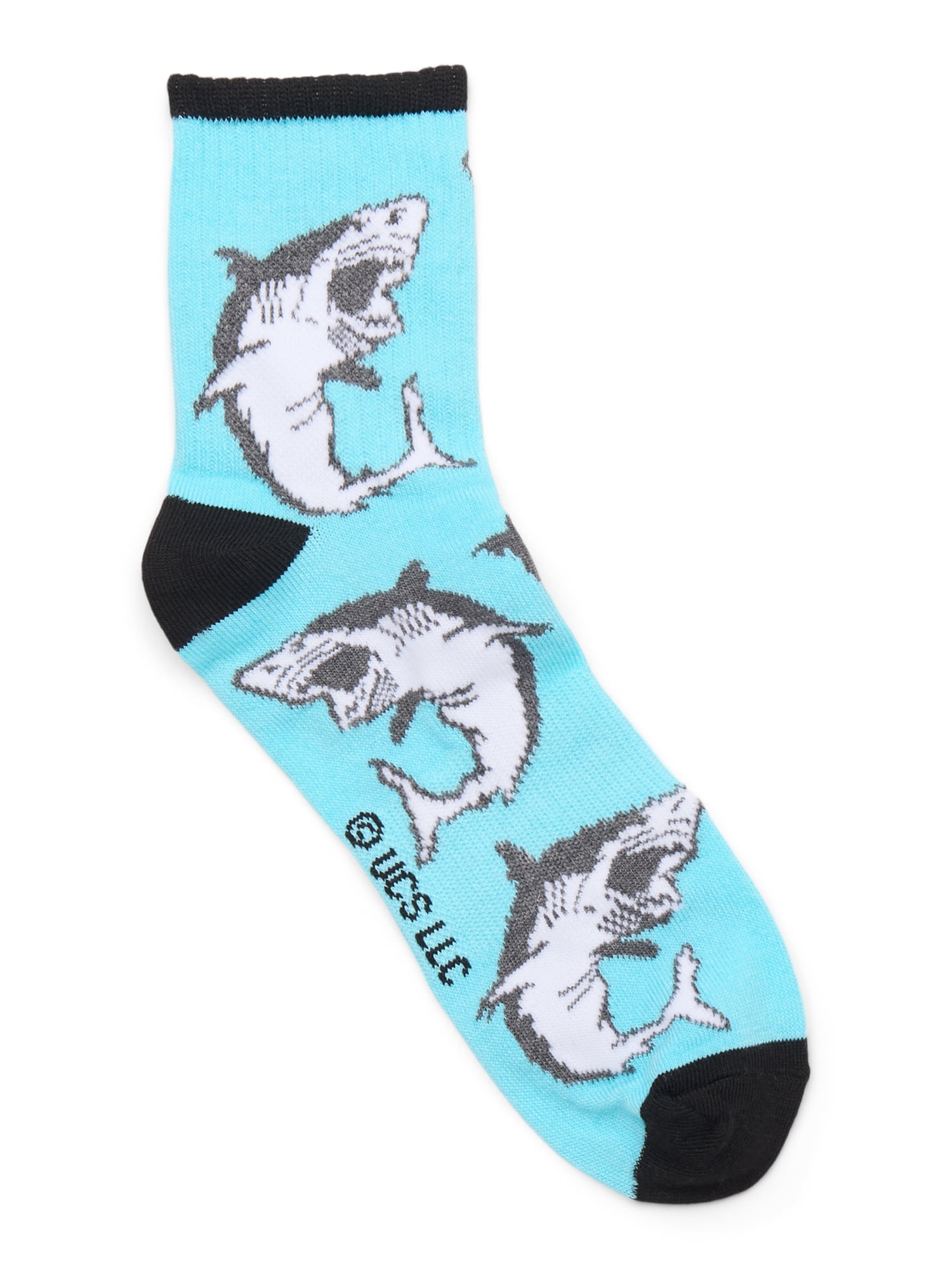 Jaws Men's Quarter Crew Ankle Socks, 6-Pack, Shoe Sizes 8-12