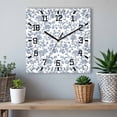 thumbnail image 6 of Blue Flower Wooden Wall Clock Silent Non Ticking, Vintage Farmhouse Boho Leaf Spring Summer Square Wall Clocks Battery Operated, Decor Clock for Home Office, Living Room, Kitchen, 12 Inch, 6 of 9