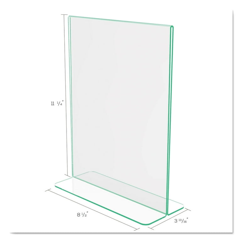 Superior Image Premium Green Edge Sign Holders, 11 x 8.5 Insert, Clear/Green