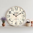 thumbnail image 6 of 14 Inch Retro Vintage French Country Style Round Wooden Wall Clock Silent Battery Operated Non-Ticking Decorative Clock for Kitchen Farmhouse Bedroom Home Wall, 6 of 7