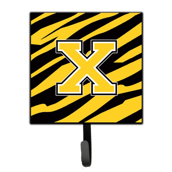 Letter X Initial Tiger Stripe - Black Gold Leash or Key Holder