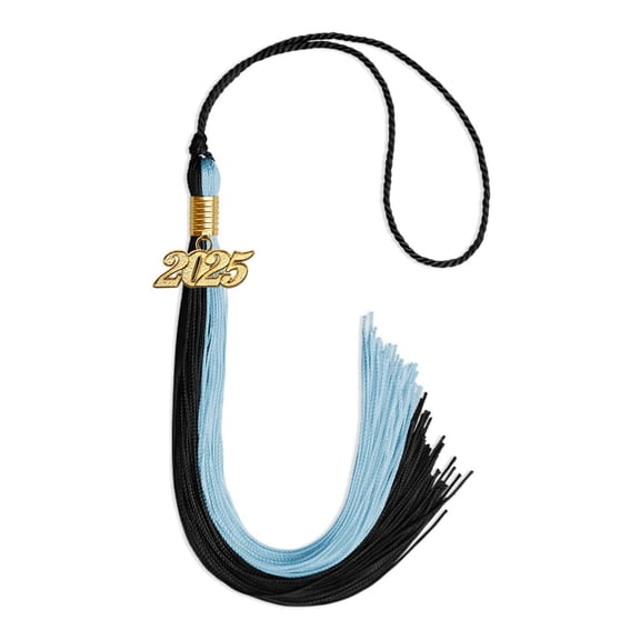 Endea Graduation Black/Light Blue Graduation Tassel with Gold Date Drop