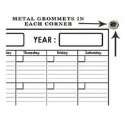 XLarge Yearly Wet & Dry Erase Blank Reusable Undated Wall Calendar Planner for Office Academic Home 12-Month Project Calendar