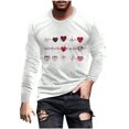 thumbnail image 2 of Fartey Men's Valentine's Day T Shirts Big and Tall Long Sleeve Crew Neck Workout Tshirts Fashion Funny Valentines Graphic Tees 2025 White S-4XL, 2 of 5