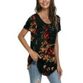 thumbnail image 3 of PPYOUNG Women's Summer Casual Short Sleeve Tunic Tops Fit Pleated Blouse Shirts, 3 of 5