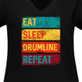 thumbnail image 4 of Inktastic Marching Band Drummer Eat Sleep Drumline Repeat Women's Plus Size V-Neck T-Shirt, 4 of 5