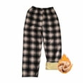 thumbnail image 4 of Ahdbta Women's Elastic Waist Pants Lounge Trendy Plaid Print Baggy Sweatpants Fleece Lined Warm Thickened Trousers with Pockets, 4 of 7