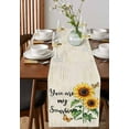 thumbnail image 4 of Yellow Sunflower Table Runner 60 Inches, Vintage Butterfly Sunshine Farmhouse Bed Runner Dresser Scarves Tabletop for Indoor Outdoor Parties/Ceremony/Banquet, 13" x 60", 4 of 8