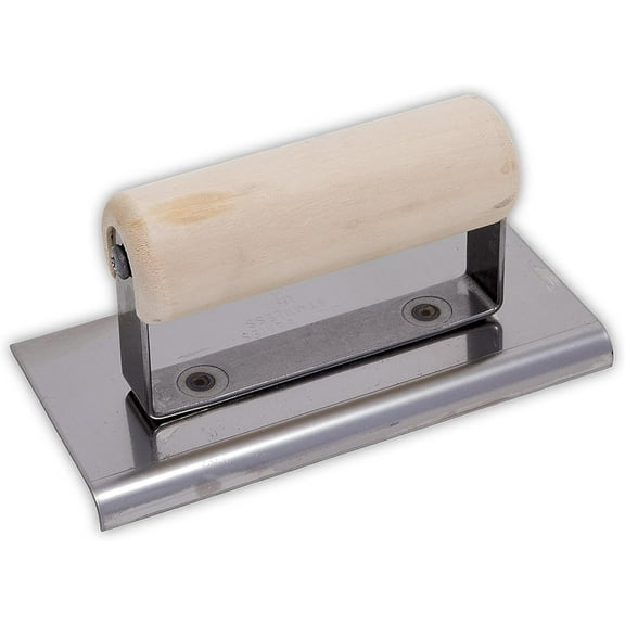 Concrete Edger 6 X 3 1/4R 3/8L Curved Ends Wood Handle